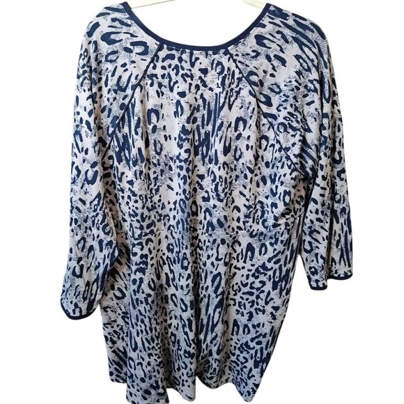 Melissa McCarthy Seven7 Womens Plus Animal Print High-Low Peplum Top Size 3X - Picture 5 of 6